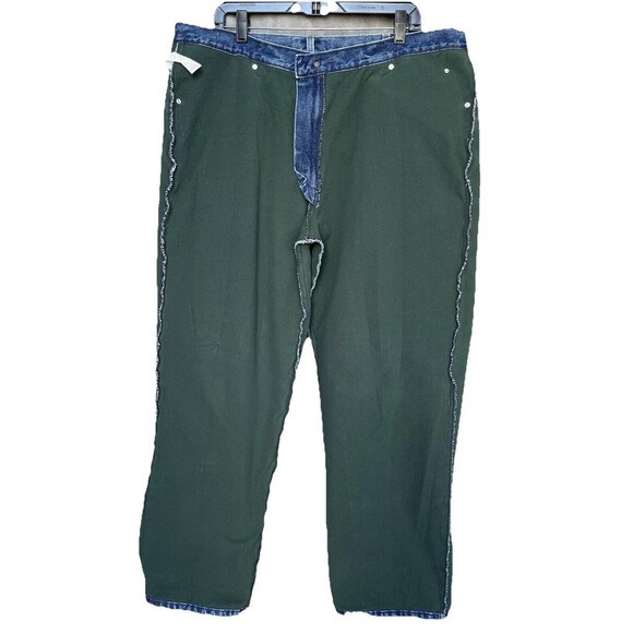 LL Bean Double L Relaxed Fit Green Fleece Lined Denim Jeans Men's Size 40x29 - Picture 7 of 13